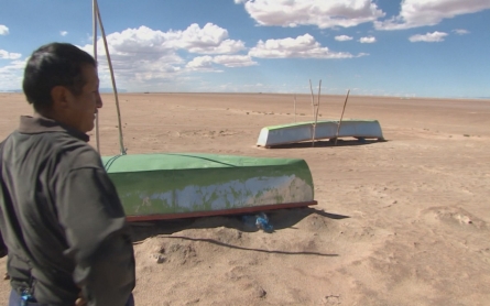 Bolivian lake turns into a desert